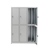 Armadio spogliatoio sovrapposto 6 ante zincoplastificato - profondità 400 mm