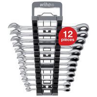 Set di 12 chiavi miste a cricchetto con supporto - Wiha