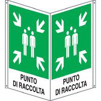 Cartello emergenza - bifacciale verticale - punto raccolta