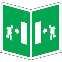 Cartello emergenza - bifacciale quadrato - uscita interno