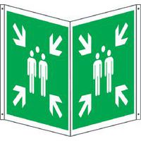 Cartello emergenza - bifacciale quadrato - punto di raccolta