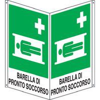 Cartello emergenza - bifacciale verticale - barella
