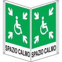 Cartello emergenza - bifacciale verticale - punto calmo