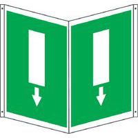 Cartello emergenza - bifacciale quadrato - uscita emergenza