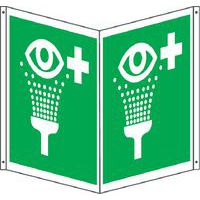 Cartello emergenza - bifacciale quadrato - lavaggio oculare