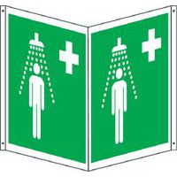 Cartello emergenza - bifacciale quadrato - doccia emergenza