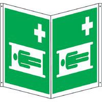 Cartello emergenza - bifacciale quadrato - barella