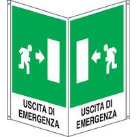 Cartello emergenza - bifacciale verticale - uscita interno