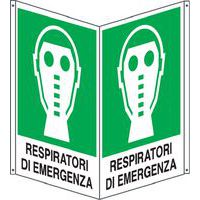 Cartello emergenza - bifacciale verticale - respiratore