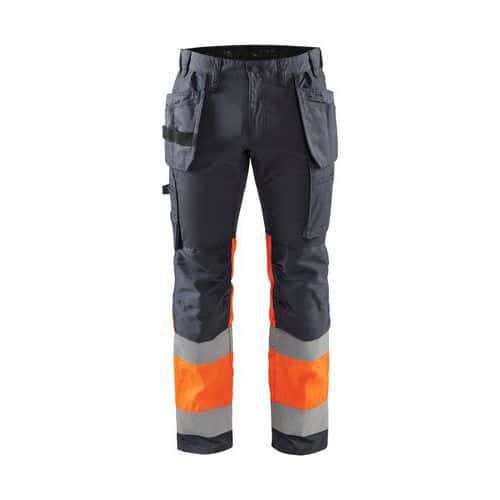 Pantalone elasticizzato alta visibilità grigio moyen arancione fluo - Blåkläder