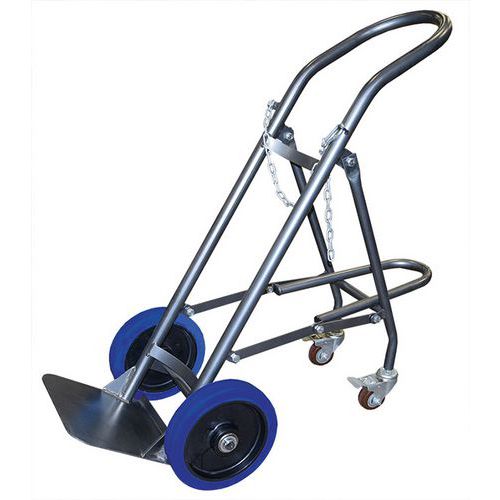 Carrello porta 1 bombola con cavalletto retrattile 120 kg