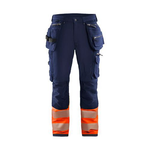 Versatilità e comfort dei pantaloni ad alta visibilità ed elasticità 4D blu neon arancione Estremamente morbid