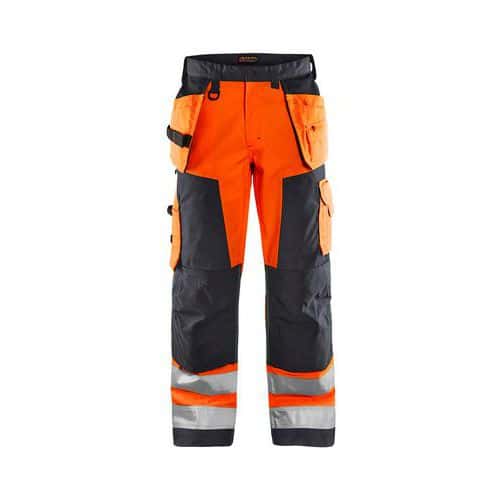Pantalon arancione fluo grigio antracite alta visibilità - Blåkläder