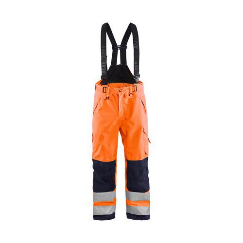 Pantaloni con bretelle rigidi arancione neon di alta qualità