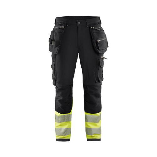 Pantalone alta visibilità elasticizzato 4D nero giallo fluo - Blåkläder