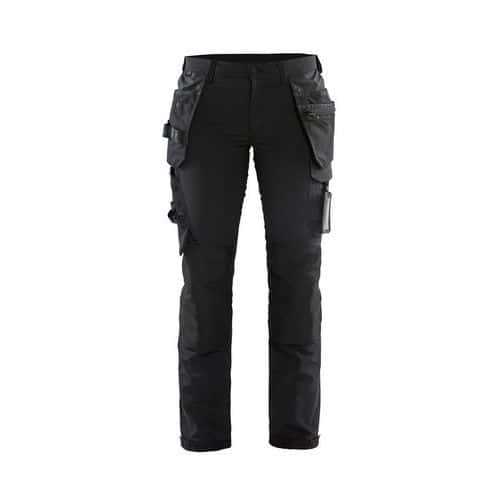 Pantalon artigianale stretch 4D femme noir/gris foncé - Blåkläder