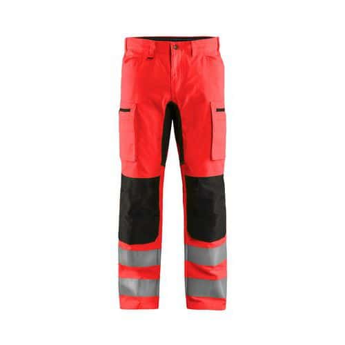 Pantalone alta visibilità stretch rouge fluo noir - Blåkläder