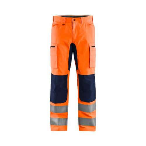Pantalon alta visibilità stretch arancione fluo marine - Blåkläder
