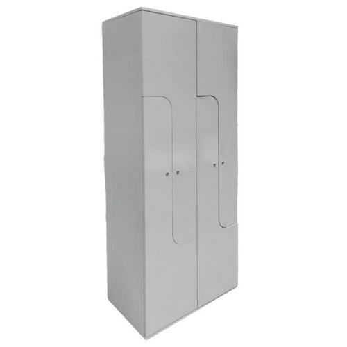 Armadietto ricondizionato 2 colonne 4 scomparti ante a L - Grigio
