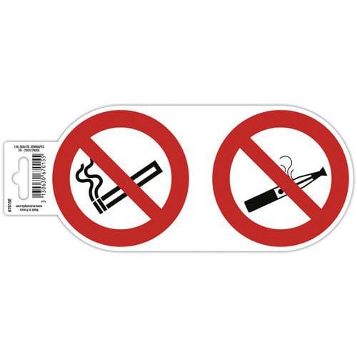 Cartello adesivo vietato fumare e svapare- Exacompta