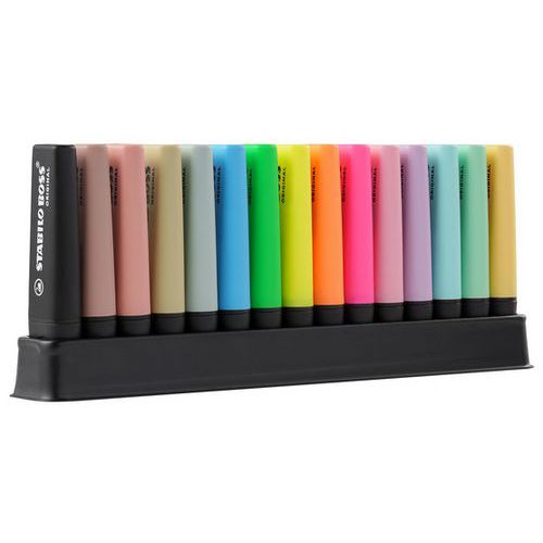 Set da ufficio di 15 evidenziatori Boss Original assortiti - Stabilo