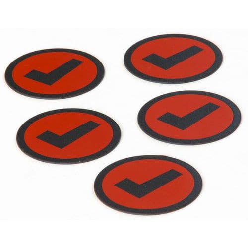 Kit di 5 magneti rossi con segno di spunta - Smit Visual