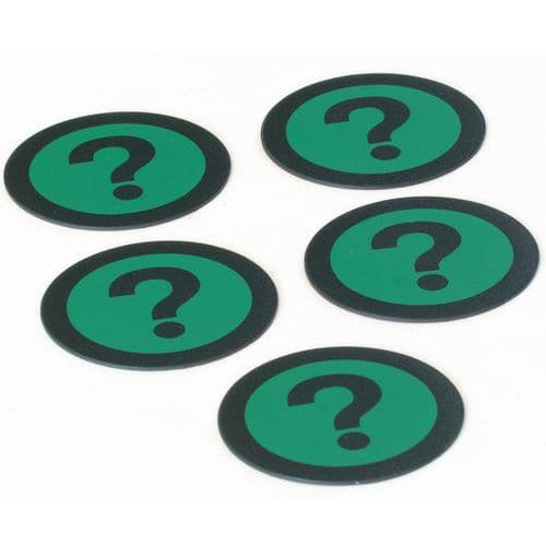 Kit di 5 magneti verdi con punto interrogativo - Smit Visual