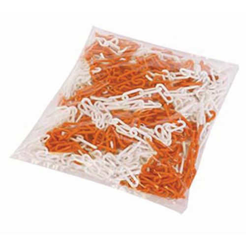 Catena in plastica in sacco - Arancione fluo/bianco