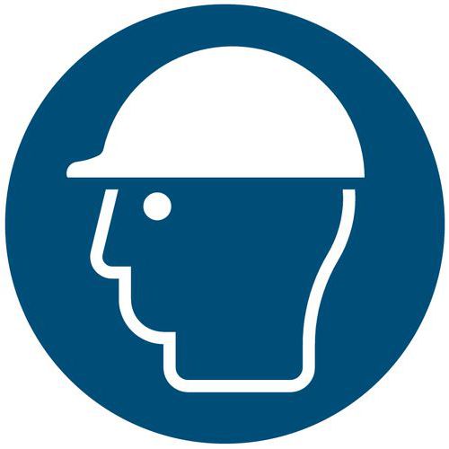 Cartello d'obbligo - È obbligatorio l'uso di un casco di sicurezza - Rigido