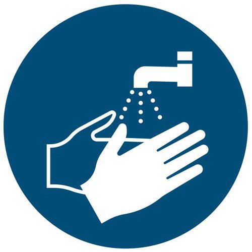 Cartello d'obbligo - Obbligo di lavarsi le mani - Rigido
