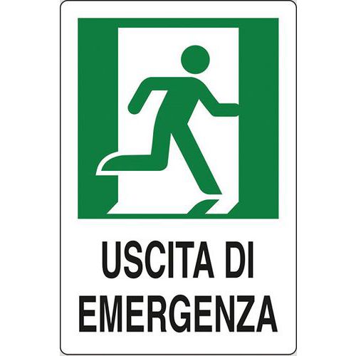 Cartello di emergenza - Uscita di emergenza a destra