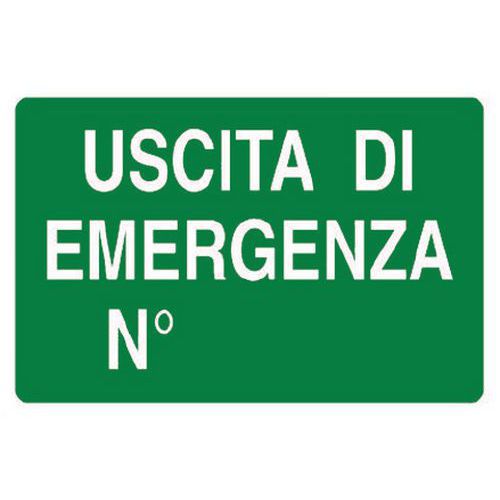 Cartello di emergenza - Uscita di emergenza N°