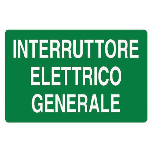 Cartello di emergenza - Interruttore elettrico generale