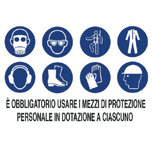Cartello è Obbligatorio Usare I Mezzi Di Protezione Personale In Dotazione A Ciascuno Cs2659
