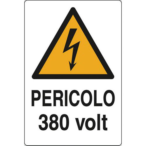 Cartello di pericolo - Pericolo 380 volt