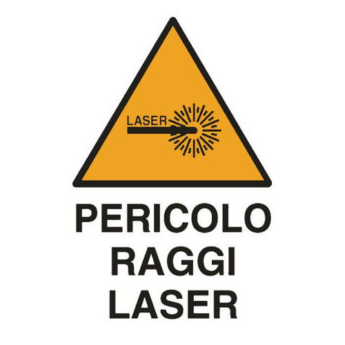 Cartello di pericolo - Pericolo raggi laser
