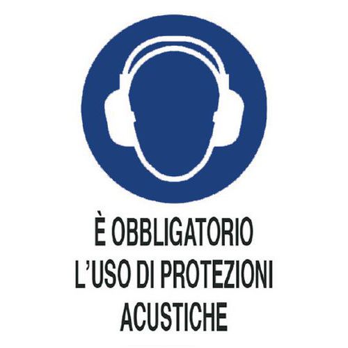 Cartello di obbligo - È obbligatorio l'uso di protezioni acustiche