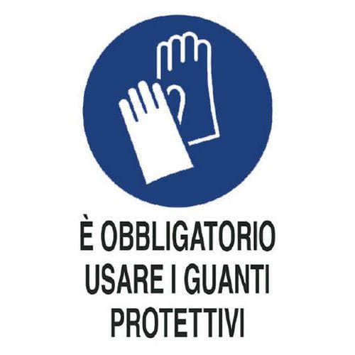 Cartello di obbligo - È obbligatorio usare i guanti protettivi