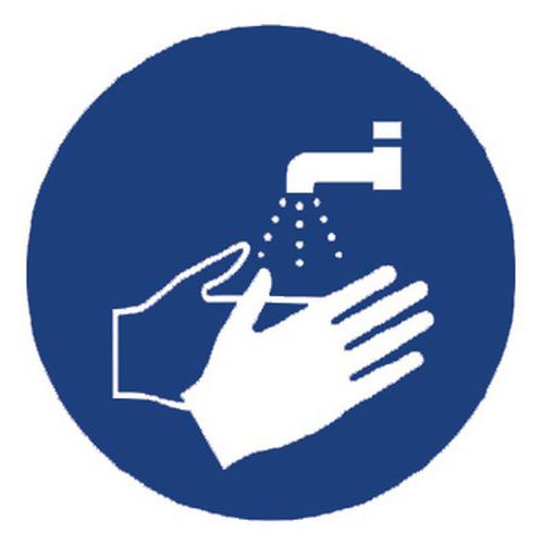 Cartello di obbligo - obbligatorio lavarsi le mani