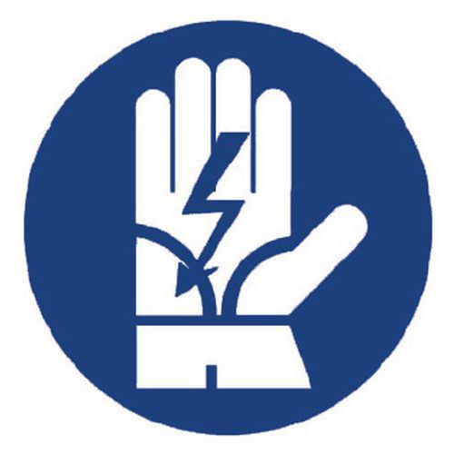 Cartello di obbligo - usare guanti isolanti