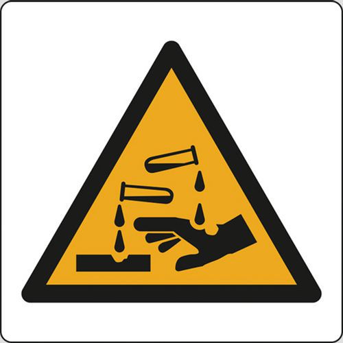 Cartello di pericolo - sostanze corrosive