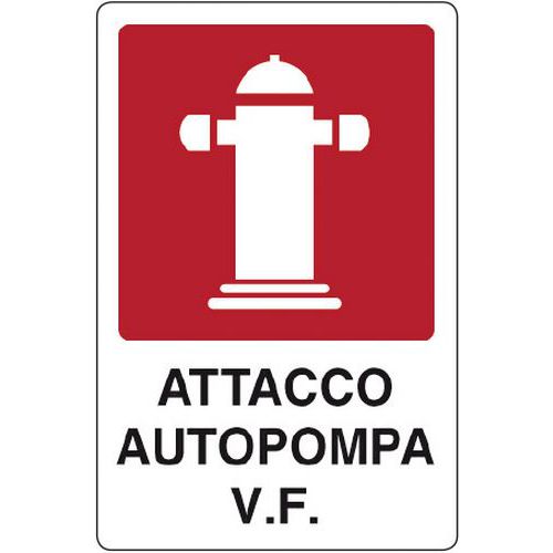 Cartello antincendio - Attacco autopompa V.F.