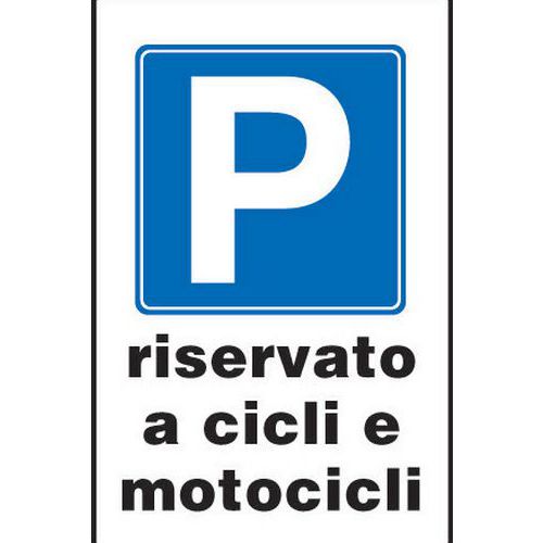 Cartello stradale - Parcheggio riservato a cicli e motocicli