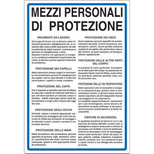 Cartello di indicazione - Mezzi personali di protezione