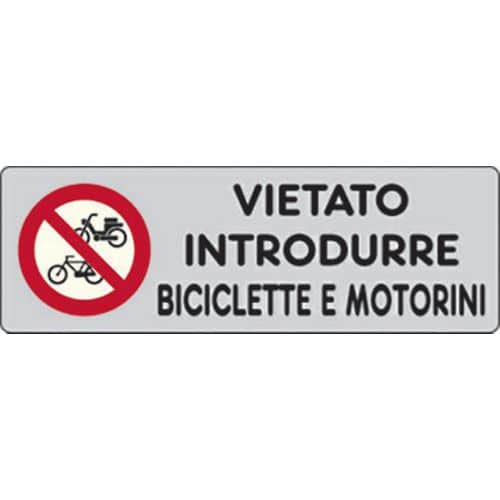 Targhetta per interni - Vietato introdurre biciclette e motorini