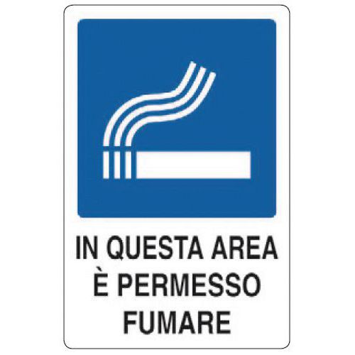 Cartello di indicazione - In questa area è permesso fumare