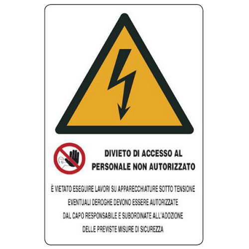 Cartello Vietato Accesso - Personale Non Autorizzato, PVC 21x30 Cm, Segnaletica Interna/Esterna