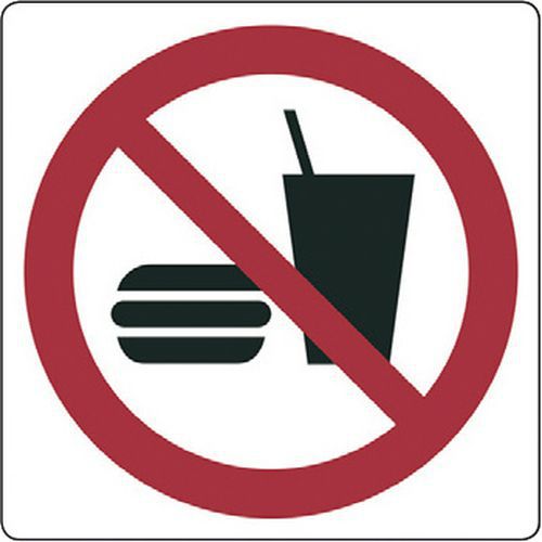 Cartello di divieto - vietato bere e mangiare