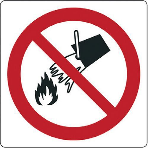 Cartello di divieto - non usare acqua per spegnere l'incendio