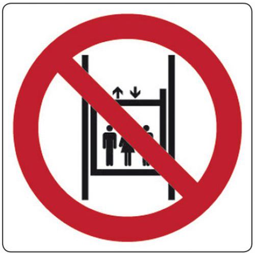 Cartello di divieto - non usare l'ascensore in caso di incendio